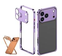 Genérico Ultra-Thin Metal Frame Heat Dissipation Case with Lens Protector for iPhone 17, Heat Dissipation for iPhone 17 Pro MAX Case (for 15plus,Purple)