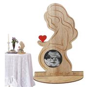 Genérico Ultrasound Picture Frame- Protective Memory Display, Wooden Sonogram Photo Frame, Tabletop Keepsake Stand, Natural Wood Accessory Case Photo Holder | for Nursery Bedroom Living Room
