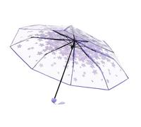 Genérico Umbrella - Transparent Folding Canopy, Lightweight Floral Rain Cover, Elegant Design Clear Protection Against Wet Weather Conditions | Outdoor Travel Street Walking Use
