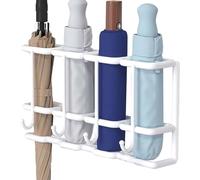 Genérico Umbrella Wall Mount Holder, 4-Slot Metal Storage Rack, Space-Saving Entryway Organizer Hallway, Walking Stick Container, Household Accessory for Doorway Home Décor 11.81x4.72x2.76 Inches