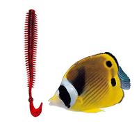 Generico Un señuelo de pescado 10pcs gusanos de mar artificiales 90 mm lombriz señuelos de pesca blandos señuelo pez falso lombriz para la pesca en el mar duradero y practicoDeft ha sido elaborado