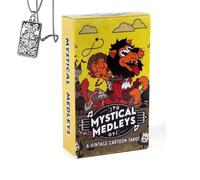 Genérico Un Tarot de Dibujos Animados Vintage - Cubierta de Bolsillo para Principiantes con Collar - Diseño Juguetón, Fácil de Usar