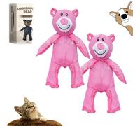 Genérico Unbreak Bear Dog Toy, 2025 New Unbreak-Bear for Heavy Chewers, Indestructible Dog Toy, For Aggressive Chewers to Keep Them Busy, Chew Toys Interactive Squeaky Toys (Pink*2)