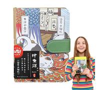 Genérico Undated Diary - Cat Journal, Cute Cartoon Cat Notebook With Magnetic | Cats Pattern Book | Simple Basic Handbook Student Diary For Kids & Teenage Girls For Cats Lover Gift