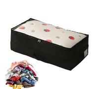 Genérico Under Bed Storage Box - Foldable Organizer for Space Saving, Clutter Reduction with Zipper Closure, Design for Closet, Apartment, Dorm, Travel Use, Cloth Gray, 39 x 20 inches