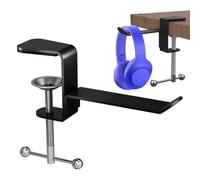 Genérico Under Desk Headset Stand, Clamp-On Headphone Holder, Metal Space-Saving Mount for Headsets and Bags, Organize Your with Easy Installation and Sturdy Design, 4x2.55x1.96 Inches