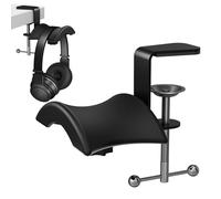 Genérico Under Desk Headset Stand, Clamp-On Headphone Holder, Metal Space-Saving Mount for Headsets and Bags, Organize Your with Easy Installation and Sturdy Design, 4x2.55x1.96 Inches