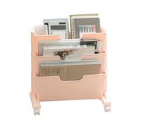 Genérico Under Desk Rolling - 3-Tier Mobile Storage Rack, PP Material, Snack and File Organizer, Lockable Pulley Multi-Layer Bookshelf, Compact Office and Home Storage Solution | Organizer