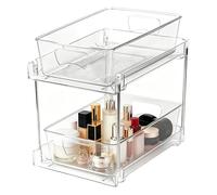 Genérico Under Sink Organizer - 2 Tier Pull out Sliding Cabinet Storage Rack with Transparent Drawers, Space Saving Under Sink Storage Shelf For Kitchen Laundry Room Pantry