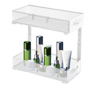 Genérico Under Sink Organizer, 2 Tier Storage Rack, 19.69x15.67in Adjustable Kitchen Shelf, Space-Saving Design, Authentic Slide Drawers for Bathroom, Pantry, Closet, Laundry Room