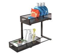 Genérico Under Sink Organizer, 2 Tier Storage Rack, Adjustable Shelf System, Space Saving Organization Solution, 19.69x15.67x8.07 Inches, Perfect for Kitchen, Bathroom, Closet, Pantry, Laundry Room