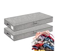 Genérico Under The Bed Storage, Clothes Toys Organizer, 2 unidades Underbed Organizer With Lid For Moving Dorm Room Bedroom College Closet Apartment Clothes Toys Comforters
