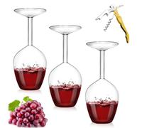 Genérico Unique Creative Upside-Down Red Wine Glass,14 Fluid Ounce Long Stem Inverted Cocktail Glasses,Rotating Rolling Un-Spillable Fun Inverted Wine Cup for Champagne Beer Table Decoration Gift