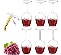 Genérico Unique Creative Upside-Down Red Wine Glass,14 Fluid Ounce Long Stem Inverted Cocktail Glasses,Rotating Rolling Un-Spillable Fun Inverted Wine Cup for Champagne Beer Table Decoration Gift