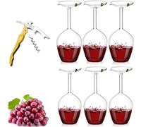 Genérico Unique Creative Upside-Down Red Wine Glass,14 Fluid Ounce Long Stem Inverted Cocktail Glasses,Rotating Rolling Un-Spillable Fun Inverted Wine Cup for Champagne Beer Table Decoration Gift