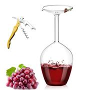 Genérico Unique Creative Upside-Down Red Wine Glass,14 Fluid Ounce Long Stem Inverted Cocktail Glasses,Rotating Rolling Un-Spillable Fun Inverted Wine Cup for Champagne Beer Table Decoration Gift