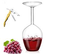 Genérico Unique Creative Upside-Down Red Wine Glass,14 Fluid Ounce Long Stem Inverted Cocktail Glasses,Rotating Rolling Un-Spillable Fun Inverted Wine Cup for Champagne Beer Table Decoration Gift