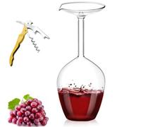 Genérico Unique Creative Upside-Down Red Wine Glass,14 Fluid Ounce Long Stem Inverted Cocktail Glasses,Rotating Rolling Un-Spillable Fun Inverted Wine Cup for Champagne Beer Table Decoration Gift