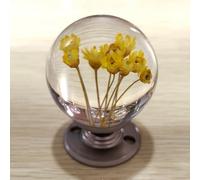 Genérico Unique Decorative Door Handle, Retro Round Resin Epoxy Flower Door Knob Handle, Round Glass Bead Door Handle, Artistic Unique Knobs (#C)