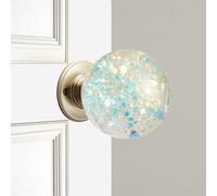 Genérico Unique Decorative Door Handle, Round Glass Bead Door Handle, Nature Style Transparent Animal Crystal Doors Knobs Pull Handles, Retro Round Resin Epoxy Flower Doors Knob Retro(H,6cm)
