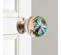 Genérico Unique Decorative Door Handle, Round Glass Bead Door Handle, Nature Style Transparent Animal Crystal Doors Knobs Pull Handles, Retro Round Resin Epoxy Flower Doors Knob Retro(V,7cm)