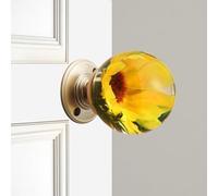 Genérico Unique Decorative Door Handle, Round Glass Bead Door Handle, Nature Style Transparent Animal Crystal Doors Knobs Pull Handles, Retro Round Resin Epoxy Flower Doors Knob Retro(N,7cm)