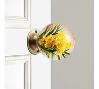 Genérico Unique Decorative Door Handle, Round Glass Bead Door Handle, Nature Style Transparent Animal Crystal Doors Knobs Pull Handles, Retro Round Resin Epoxy Flower Doors Knob Retro(X,7cm)