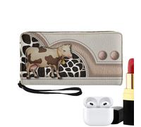 Genérico Unique Wallet Design | Everyday Use Wallet | Women’s Accessory, Compact Card Holder, Fun Cow Print Accessory, Lightweight Money Holder, Chic Wallet for Women, Cow Pattern Wallet