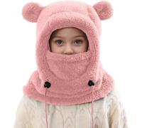 Genérico Unisex Boy/Girl Balaclava 3-10 Years Child Hat Winter Warm Thin Thick Wool Ski Modo Cat Cute Ears Scarf Hat Cape Bob Winter Thermal Balaclava for Children, rosa, 32