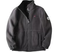 Genérico Unisex Double-Layer Padded Warm Jacket Men's Full-Zip Polar 360 Fleece Jackets with Pockets Winter Ultra-Warm Sherpa Jacket (gray A,L)