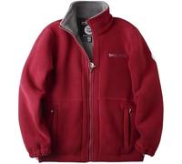 Genérico Unisex Double-Layer Padded Warm Jacket Men's Full-Zip Polar 360 Fleece Jackets with Pockets Winter Ultra-Warm Sherpa Jacket (red,XXL)