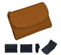 Genérico Unisex Leather Wallet,5.3 In Short Genuine Leather Coin Purse with Credit Card Holder,Clutch Bags,Small Wallets for Women,Coin Holder & Cash Slots,RFID Protected (Brown)