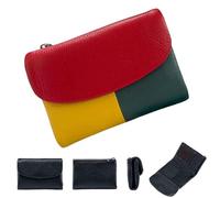 Genérico Unisex Leather Wallet,5.3 In Short Genuine Leather Coin Purse with Credit Card Holder,Clutch Bags,Small Wallets for Women,Coin Holder & Cash Slots,RFID Protected (A)