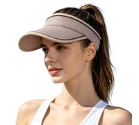 Genérico Unisex Outdoor Sun Hat with Hollow Top For Cycling Hiking Camping Lightweight Breathable Sun Visor Cap (Khaki, One Size)