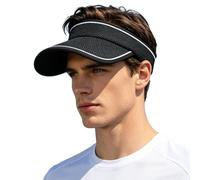 Genérico Unisex Outdoor Sun Hat with Hollow Top For Cycling Hiking Camping Lightweight Breathable Sun Visor Cap (Black, One Size)