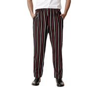 Genérico unisex pantalones de trabajo cocinero cintura elástica elástica gran tamaño pantalones de traje hombre y mujer ropa de trabajo para pastelero cocinero panadero restauración hotel, rojo, XXL