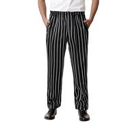 Genérico unisex pantalones de trabajo cocinero cintura elástica elástica gran tamaño pantalones de traje hombre y mujer ropa de trabajo para pastelero cocinero panadero restauración hotel, blanco, XL