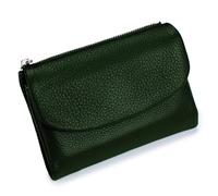 Genérico Unisex Pebble Leather Wallet,2025 New Mini Wallet for Woman,Full Grain Leather Coin Purse with Credit Card Holder,Women (Dark Green)