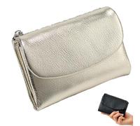 Genérico Unisex Pebble Leather Wallet, 5.3In Full Grain Leather Coin Purse with Credit Card Holder for Women (Gold)