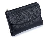 Genérico Unisex Pebble Leather Wallet, 5.3In Short Genuine Leather Coin Card Holder, Can Hold Coins, ID Cards, Unisex Clutch Bags (Black)