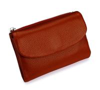Genérico Unisex Pebble Leather Wallet, 5.3In Short Genuine Leather Coin Card Holder, Can Hold Coins, ID Cards, Unisex Clutch Bags (Brick Red)