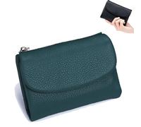 Genérico Unisex Pebble Leather Wallet, 5.3In Short Genuine Leather Coin Card Holder, Short Genuine Leather Purse for Coins and Cards, Multicolor Clutch for Women (Blue)