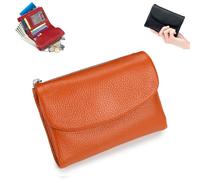 Genérico Unisex Pebble Leather Wallet, 5.3In Short Genuine Leather Coin Card Holder, with Credit Card Holder, Coin Holder & Cash Slots (E)