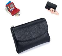 Genérico Unisex Pebble Leather Wallet, 5.3In Short Genuine Leather Coin Card Holder, with Credit Card Holder, Coin Holder & Cash Slots (N)