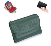 Genérico Unisex Pebble Leather Wallet, 5.3In Short Genuine Leather Coin Card Holder, with Credit Card Holder, Coin Holder & Cash Slots (S)