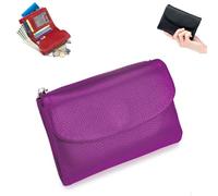 Genérico Unisex Pebble Leather Wallet, 5.3In Short Genuine Leather Coin Card Holder, with Credit Card Holder, Coin Holder & Cash Slots (G)