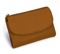 Genérico Unisex Pebble Leather Wallet, 5.3In Short Genuine Leather Coin Card Holder, with Credit Card Holder, Coin Holder & Cash Slots (Brown)