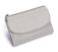 Genérico Unisex Pebble Leather Wallet, 5.3In Short Genuine Leather Coin Card Holder, with Credit Card Holder, Coin Holder & Cash Slots (Gray)