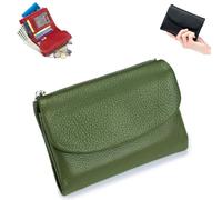 Genérico Unisex Pebble Leather Wallet, 5.3In Short Genuine Leather Coin Card Holder, with Credit Card Holder, Coin Holder & Cash Slots (M)