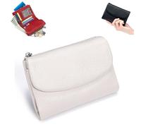 Genérico Unisex Pebble Leather Wallet, 5.3In Short Genuine Leather Coin Card Holder, with Credit Card Holder, Coin Holder & Cash Slots (W)